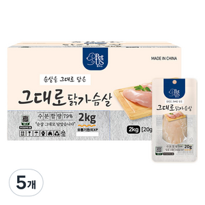 펫어스 반려동물 간식 100개입, 닭가슴살, 2kg, 5개