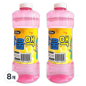 애들랜드 대용량 버블건 리필용 비눗방울액 1.25L, 혼합색상, 8개