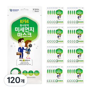 건영크린텍 데일리 365 방역 마스크 대형 KF94, 1개입, 120개, 흰색