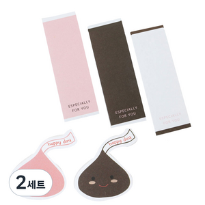 황씨네도시락 스티커 이스페셜리 직사각 42p + 빅초콜릿 44p, 혼합 색상, 2세트