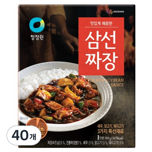 청정원 매콤한 삼선짜장, 180g, 40개