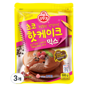 오뚜기 쵸코 핫케이크 믹스, 500g, 3개