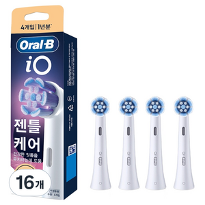 오랄비 정품 iO 젠틀 케어 화이트 전동칫솔 리필모, 16개
