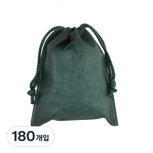 봄91 끈조리개 부직포백 15 x 18 cm, 그린, 180개입