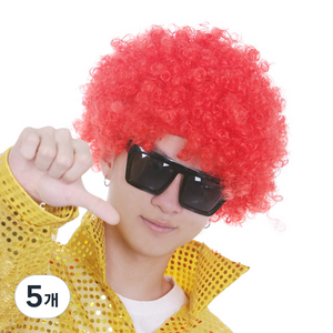 파티공구 삐에로 가발 2p, 레드, 5개