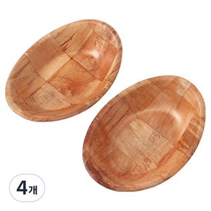 네츄럴 타원형 우드볼 19.5cm, 4개