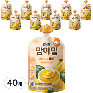 맘마밀 안심 이유식 퓨레 6개월부터, 100g, 40개, 바나나와 단호박
