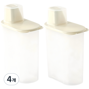 모던하우스 깔끔 도어포켓 잡곡용기 2500ml, 아이보리, 4개