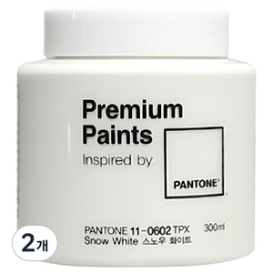 PANTONE 프리미엄 페인트, 스노우화이트, 300ml, 2개