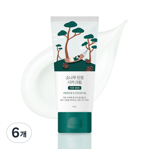 라운드랩 포 맨 소나무 진정 시카 크림, 75ml, 6개