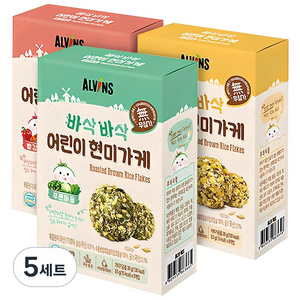 엘빈즈 바삭바삭 어린이 현미가케 세트, 빨강마을 + 노랑마을 + 푸른마을, 5세트, 84g