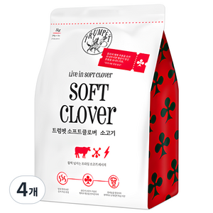트럼펫 생후 3개월령 이후 강아지 소프트클로버 사료, 4개, 1kg, 소