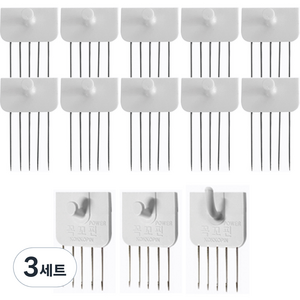 꼭꼬핀 일자형 10p + 파워 일자형 2p + U자형 1p, 혼합색상, 3세트