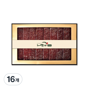 칸육포 촉촉통통 수제 쇠고기 육포 선물세트 + 쇼핑백, 16개, 60g