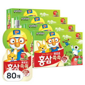 팔도 뽀로로 홍삼쏙쏙 사과매실, 100ml, 80개