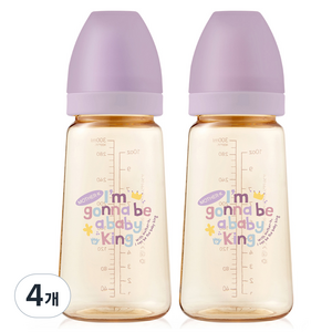 마더케이 베이직 PPSU 무꼭지 젖병 베베, 라일락, 280ml, 4개