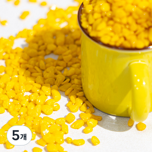 플라워트리 화분 어항 바닥재 프리미엄 칼라스톤 3~5mm 노랑, 1kg, 5개
