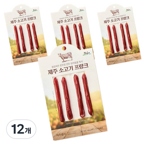 제주별식 강아지 프랑크 져키 4개입, 소고기, 40g, 12개