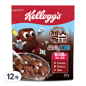 첵스초코 오곡으로 만든 스노우초코볼 시리얼, 420g, 12개