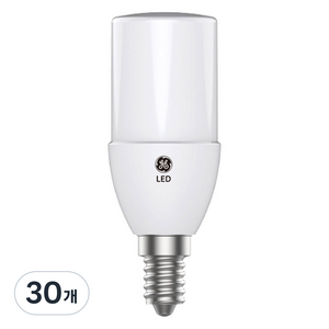 제너럴일렉트릭 LED 브라이트 스틱 전구 5W E14, 주광색, 30개