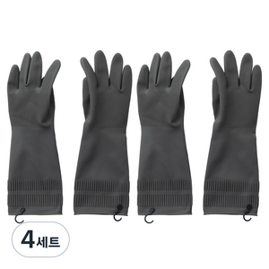 JAJU 고무장갑 36cm, 그레이, FREE(one size), 4세트