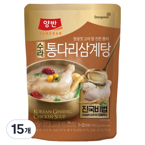 양반 수라 통다리 삼계탕, 460g, 15개