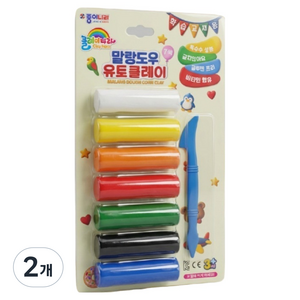 종이나라 말랑도우 유토 클레이, 흰색, 노랑, 살구, 빨강, 초록, 파랑, 검정(유토), 2개, 175g