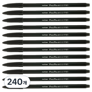 문화연필 프릭스펜 알파 사인펜 0.3mm, 검정, 240개