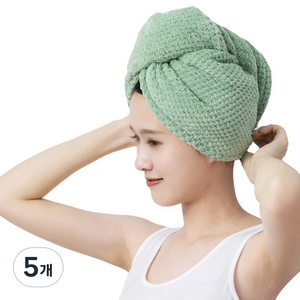 마켓A 퀵 드라이 헤어 타올 4p, 그린, 5개