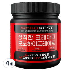 뉴프라이스 정직한 크레아틴 모노하이드레이트, 180g, 4개