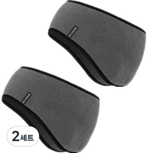 몬스터 방한 귀마개 헤어밴드 2종 세트, 그레이 + 그레이, 2세트