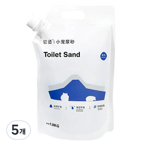 타핏 햄스터 제올라이트 화장실 모래 굵은입자, 1.8kg, 5개