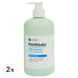 그린핑거 판테딘 더마 저자극 탑투토 올인원 워시, 2개, 500ml