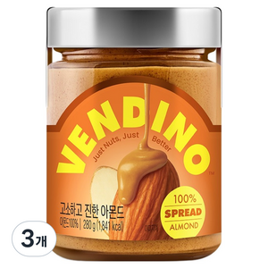 벤디노 아몬드버터 스프레드, 280g, 3개