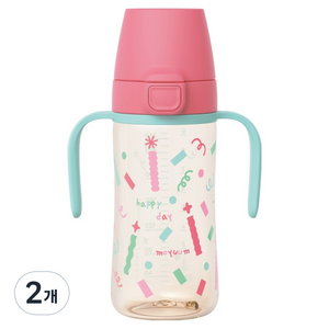 모윰 PPSU 원터치 빨대컵 해피데이 에디션, 270ml, 2개, 베리