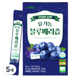 제스티지 NFC 유기농 블루베리즙 스틱 14p, 5개, 280g