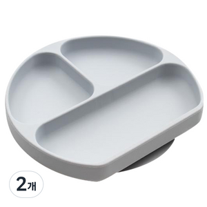범킨스 실리콘 흡착 유아식판, 그레이, 단품, 2개