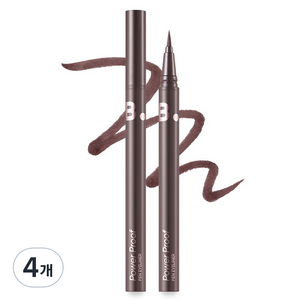 바닐라코 파워프루프 펜 아이라이너 0.4g, 4개, 02다크브라운