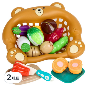 캐스비 플레이 곰돌이싹뚝놀이 야채 세트, 혼합색상, 2세트