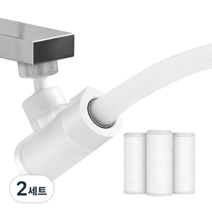 해피달링 시그니처 워터탭 세면대 필터 수전 + 필터 3P 세트, 소프트 화이트, 2세트
