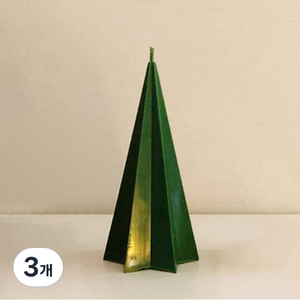 F5NATURE 크리스마스 오브제 스타콘캔들 딥그린, 클린코튼, 70g, 3개