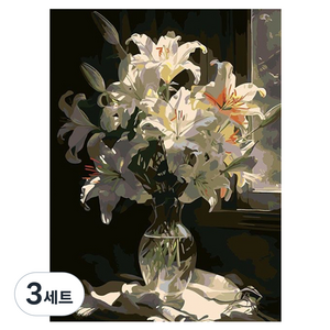 타미나요 간단한 DIY 그림그리기 + 우드프레임 세트, 백합, 3세트