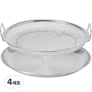 리본제이 핸들형 채반 접시 2p + 전용 트레이 세트, 4세트