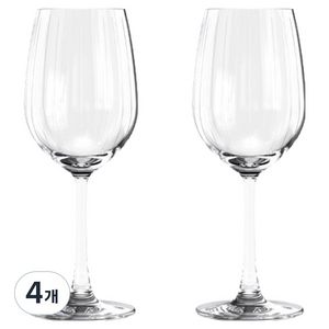 오션글라스 메디슨 스트라이프 화이트 와인잔, 4개, 350ml