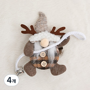 플라워트리 로프 산타 커튼집게 16cm, 브라운, 4개