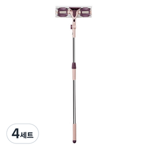 모나코올리브 180도 각도조절 롱 유리창청소 밀대 + 초극세사 청소포, 4세트