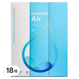 지리에어 산소캔 프리미엄 청정공기 대용량 휴대용 공기캔 에센셜에어 645ml, 18개