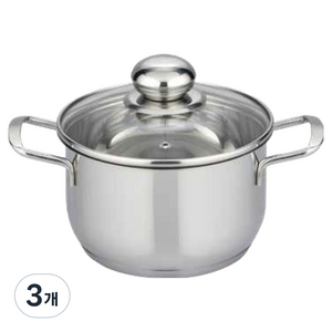 ELO 인덕션 브릴란트 플러스 스텐 깊은 양수냄비, 그레이, 3개, 16cm