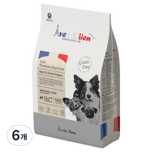 아벡시앙 강아지 프리미엄 소프트 전연령 사료, 소+황태, 1kg, 6개