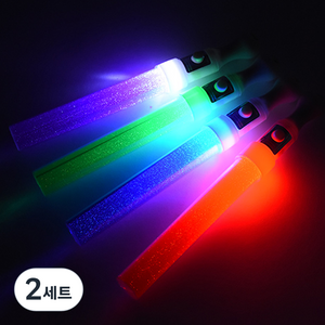 파티해 LED 큐티 칼라봉 4종, 레드, 블루, 그린, 퍼플, 2세트
